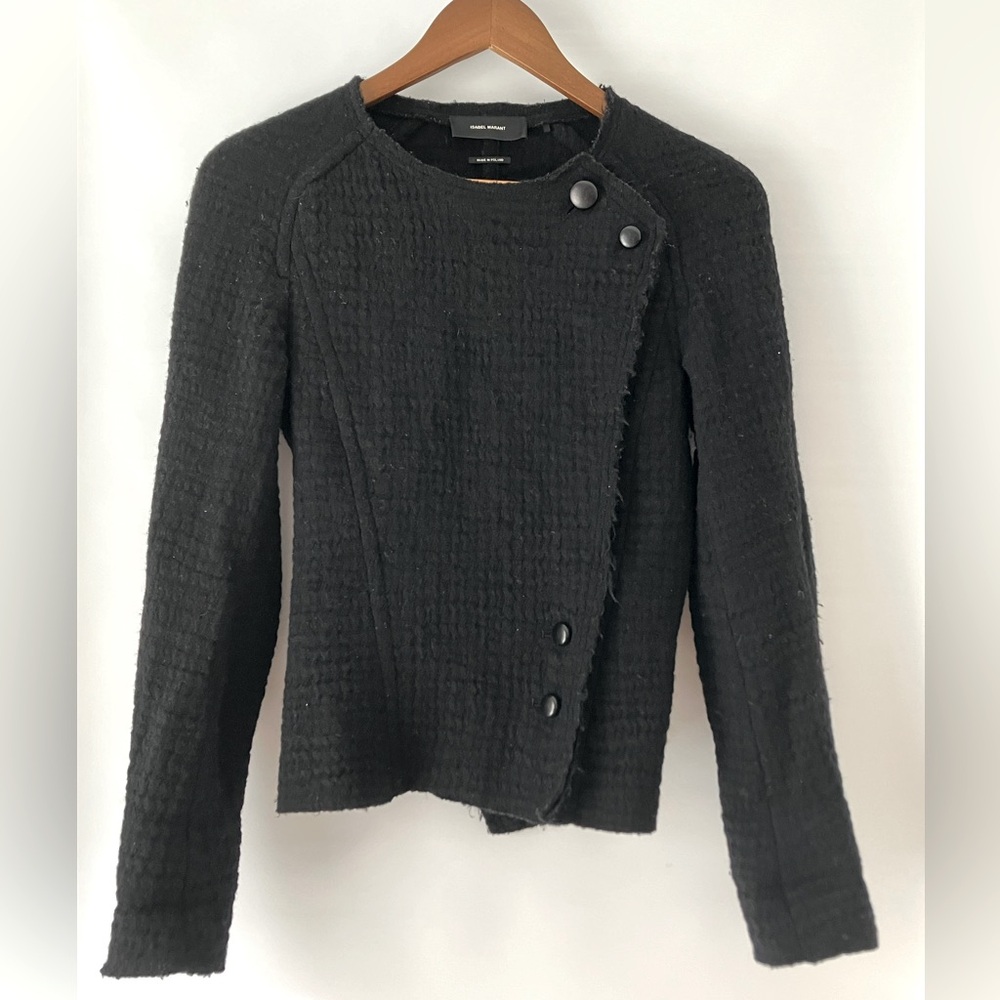 SOLD Isabel Marant wool cropped black jacket size xs